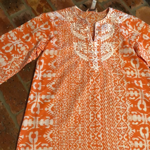 Oscar de la Renta embroidered neck tunic sz XS - Picture 3 of 9